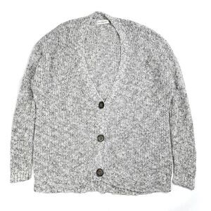 ABERCROMBIE Oversized Button Down Grandpa Cardigan Sweater Marled Gray Womens
